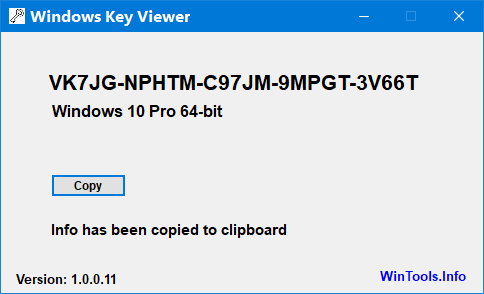 Windows Key Viewer Win10