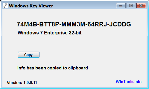Windows Key Viewer - WinTools.Info